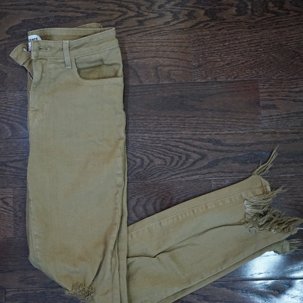 L’agence Womens High Line Skinny Jeans Distressed Chewed Frayed Hem